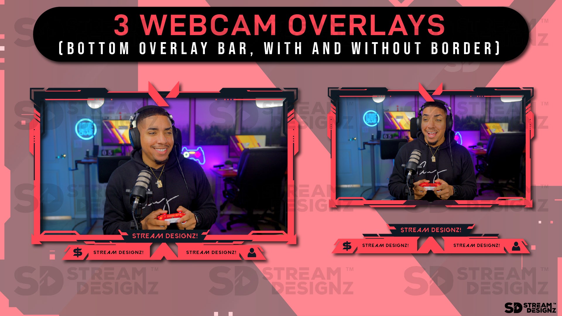 stream overlay package 3 webcam overlays ace stream designz