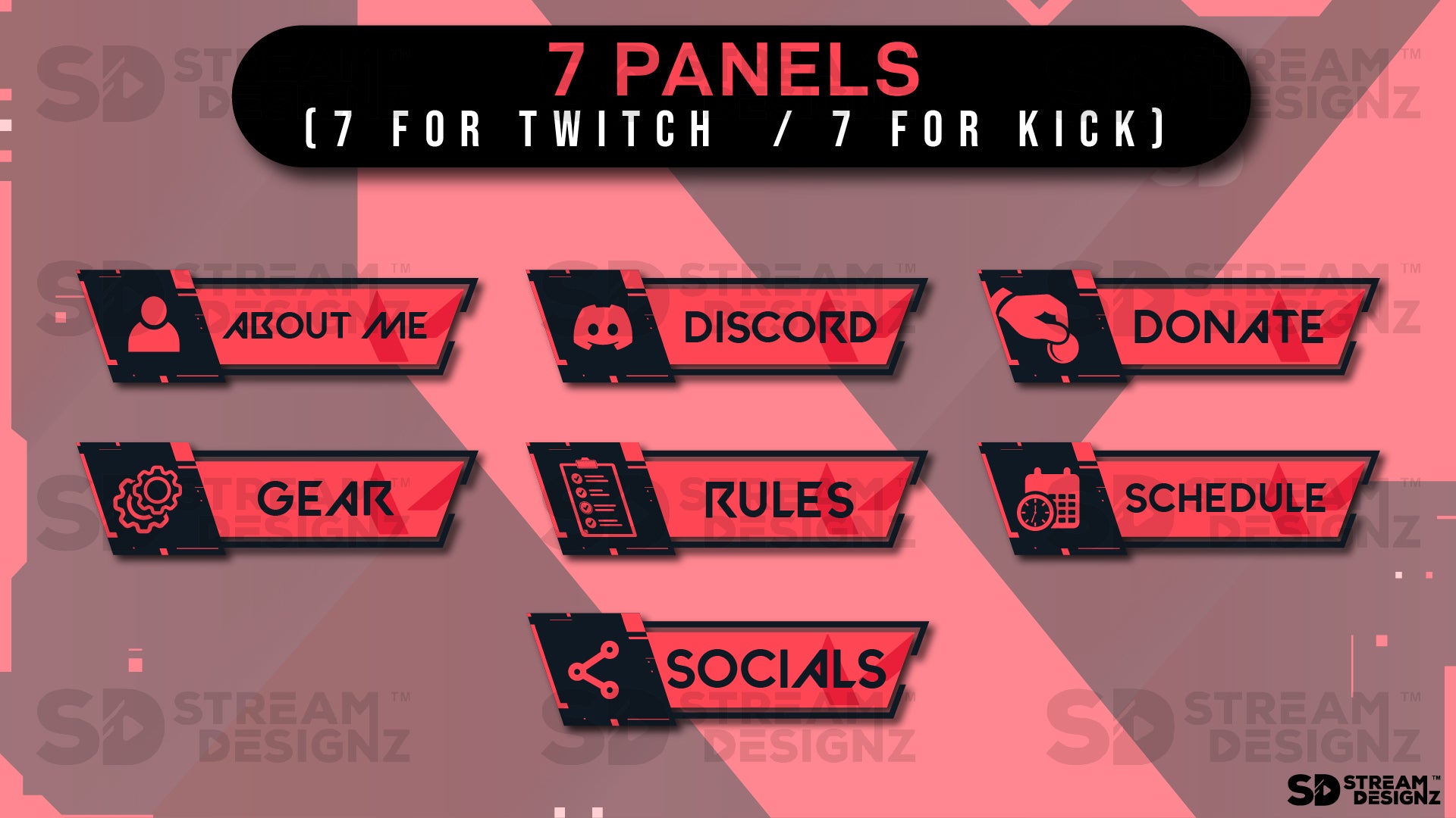 stream overlay package 7 panels ace stream designz