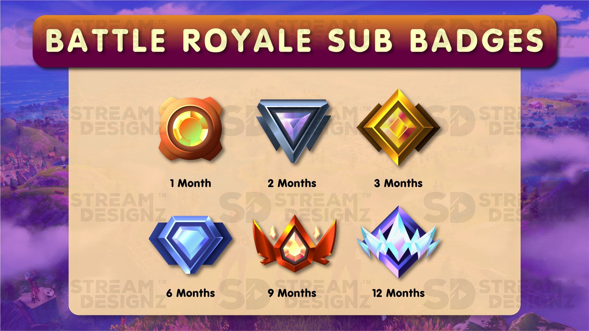 6 pack sub badges preview image battle royale stream designz