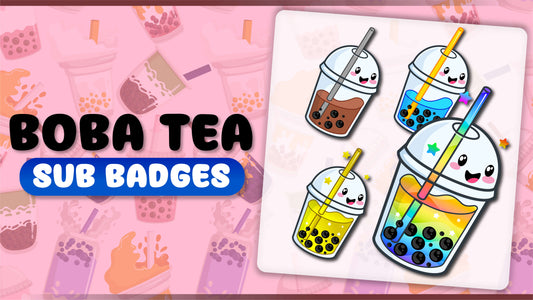 6 pack sub badges thumbnail boba tea stream designz