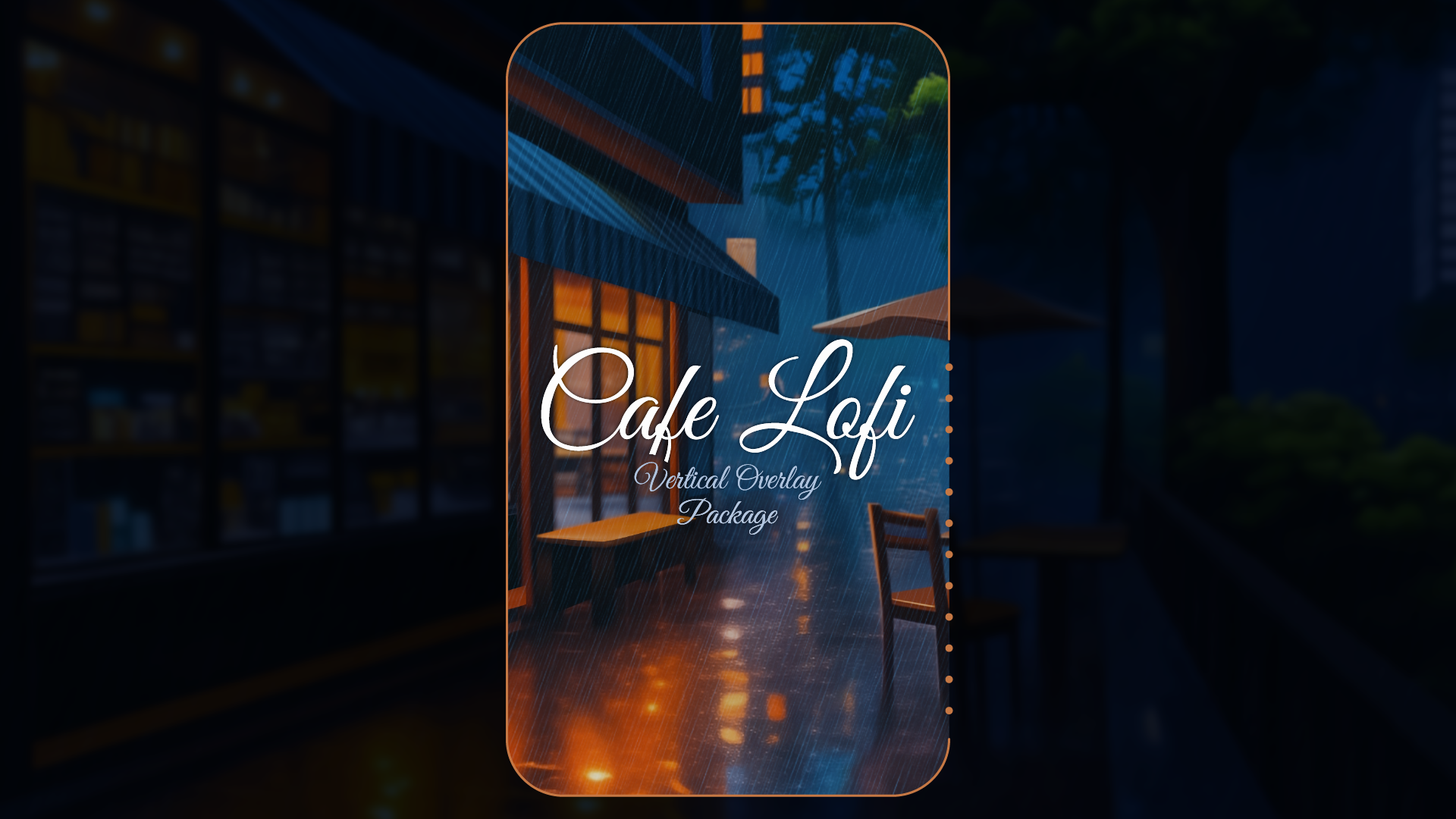 vertical stream overlay package thumbnail cafe lofi stream designz