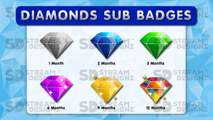 6 pack sub badges preview image diamonds stream designz