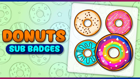 6 pack sub badges thumbnail donuts stream designz