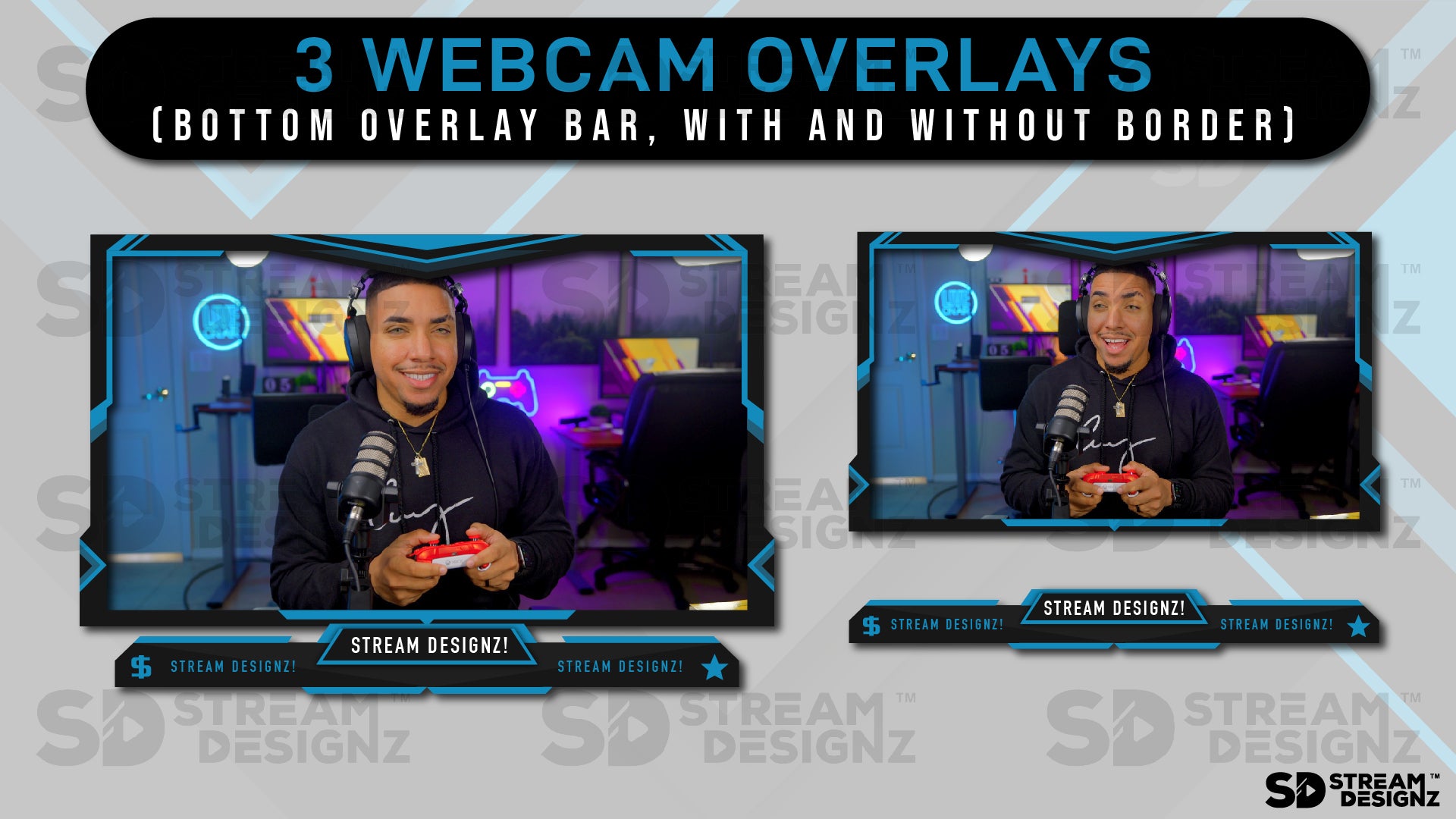 stream overlay package 3 webcam overlays electric stream designz