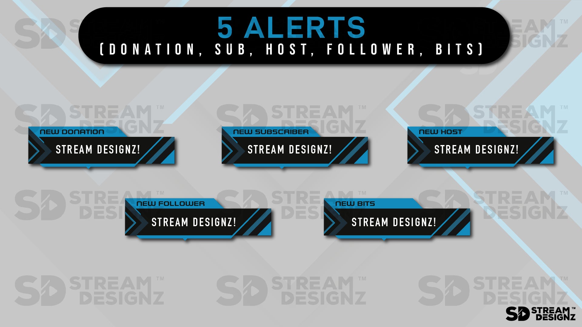 stream overlay package 5 alerts electric stream designz