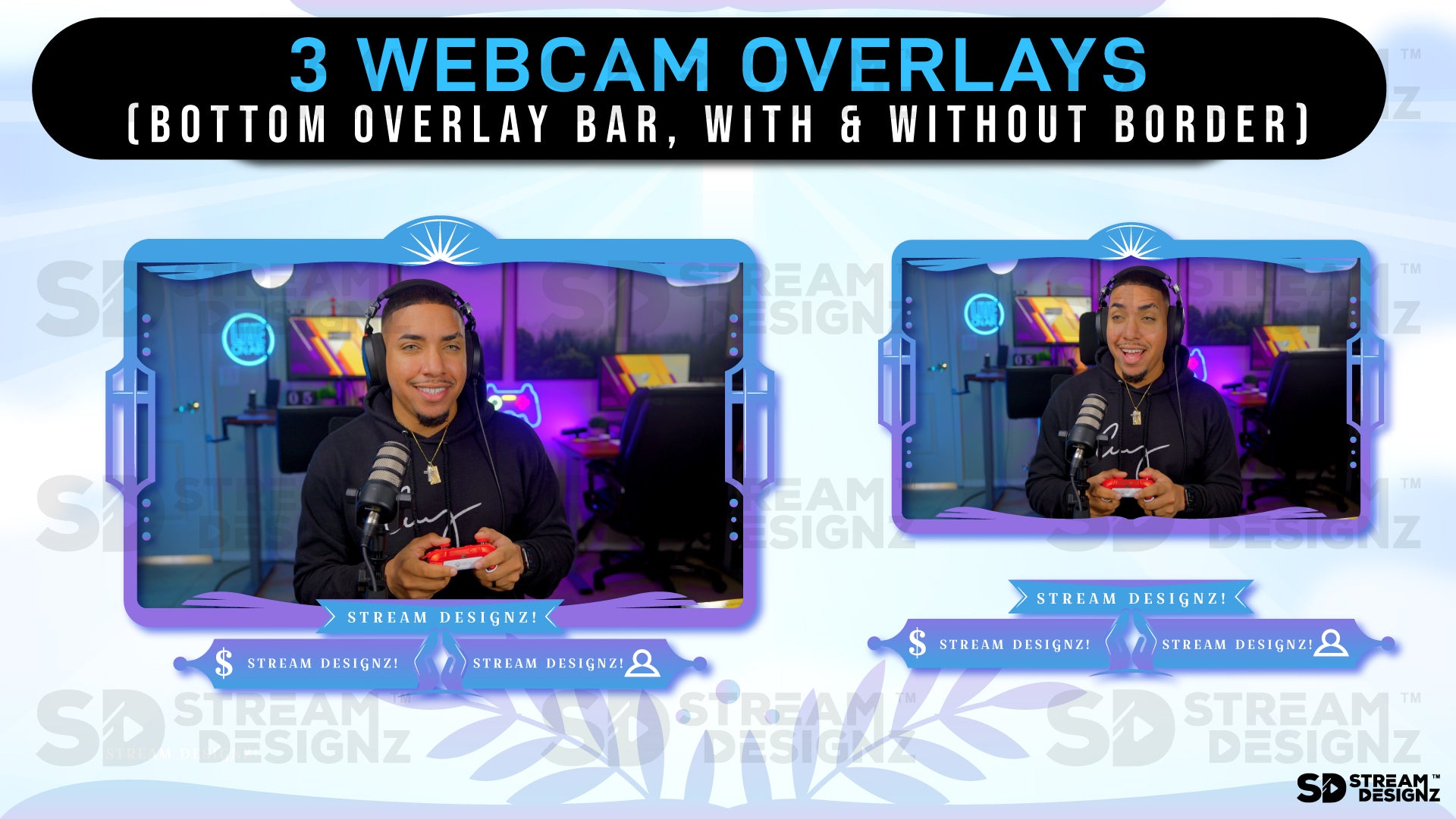 stream overlay package 3 webcam overlays faith stream designz