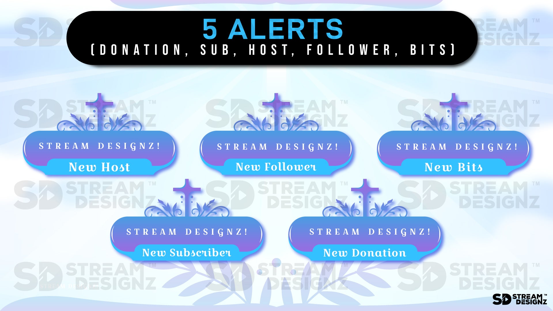 stream overlay package 5 alerts faith stream designz
