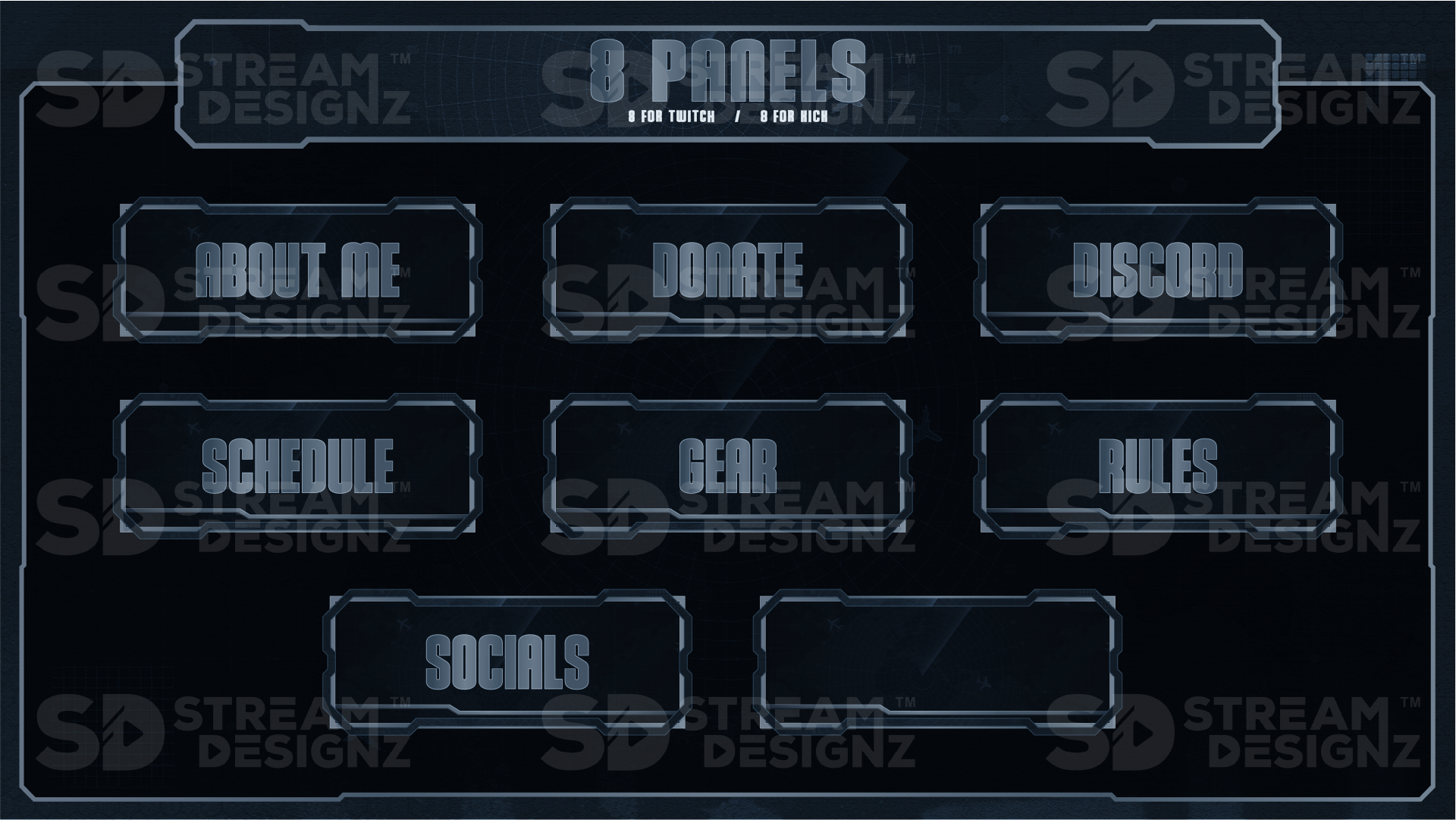 stream overlay package 8 panels falcon stream designz