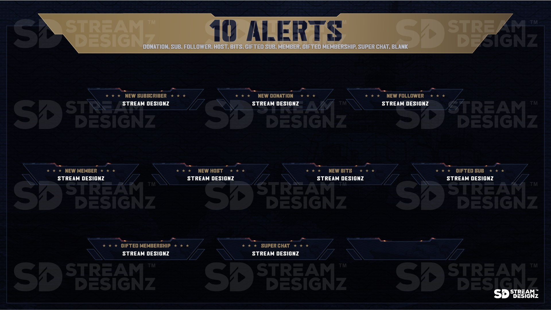 stream overlay package 10 alerts fleet stream designz