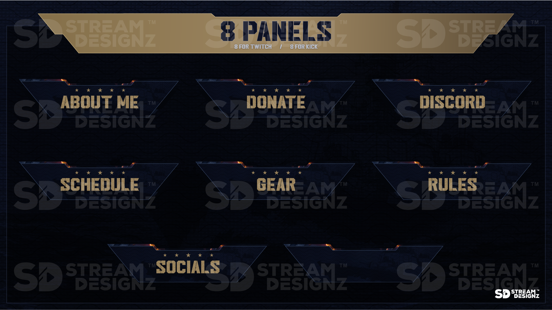 stream overlay package 8 panels fleet stream designz