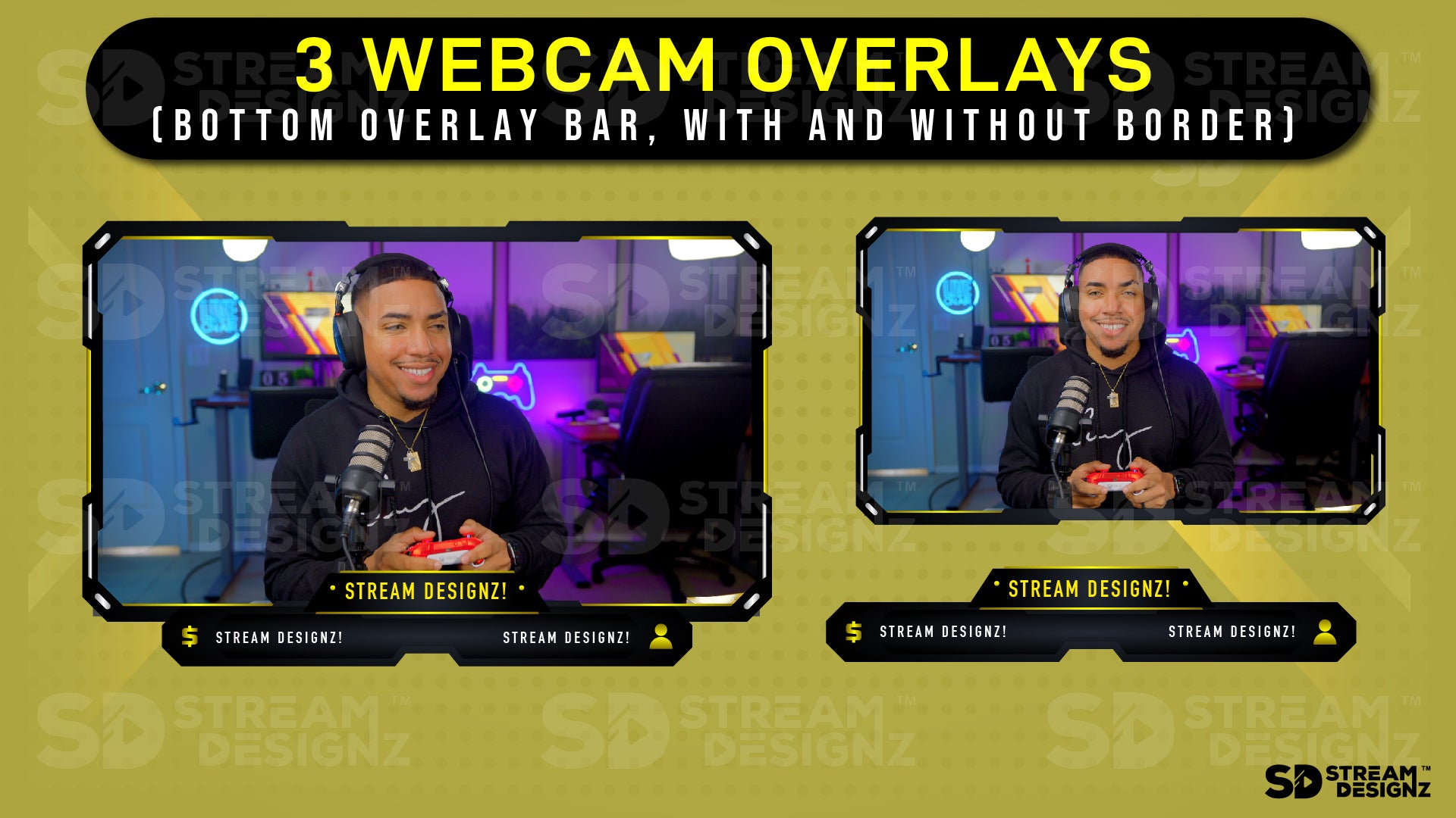 stream overlay package 3 webcam overlays gold rush stream designz