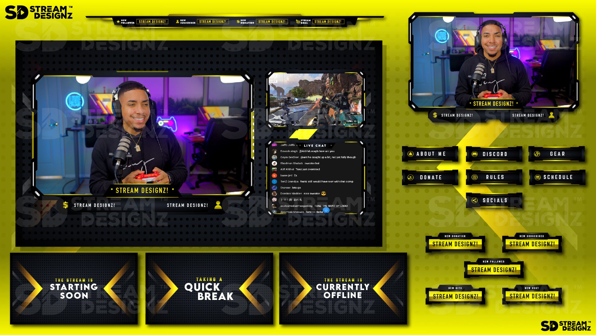 stream overlay package feature image gold rush stream designz