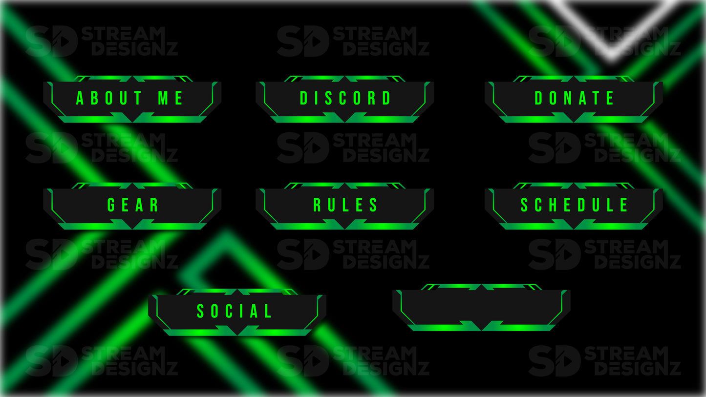 Twitch panels green lantern panels preview stream designz