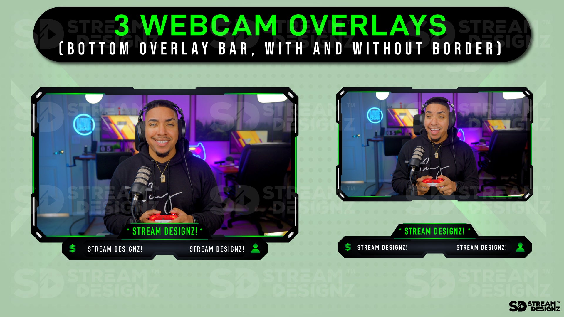 stream overlay package green arrow webcam overlays stream designz