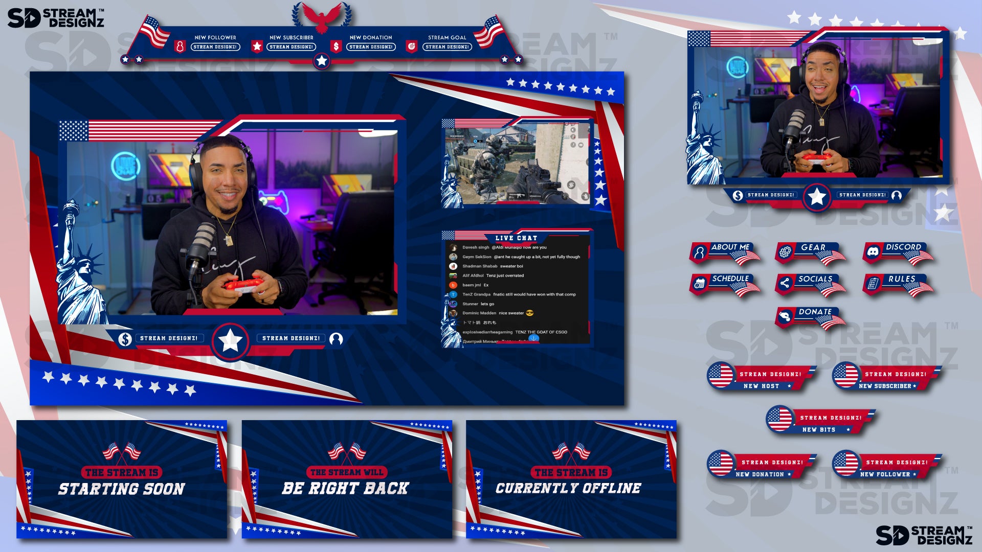 stream overlay package feature image home of the brave stream designz