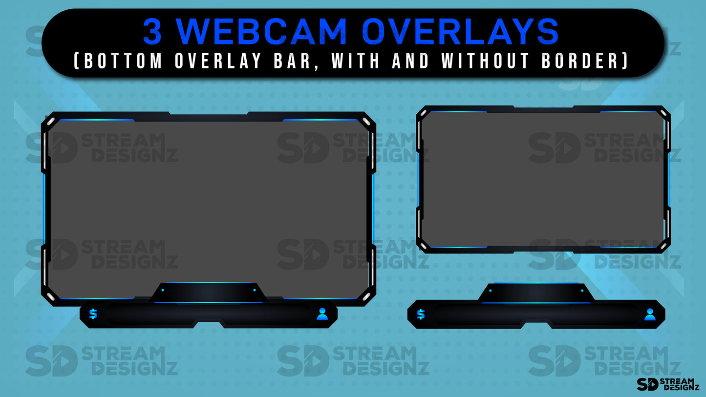 animated stream overlay package - horizon - webcam overlays - stream designz