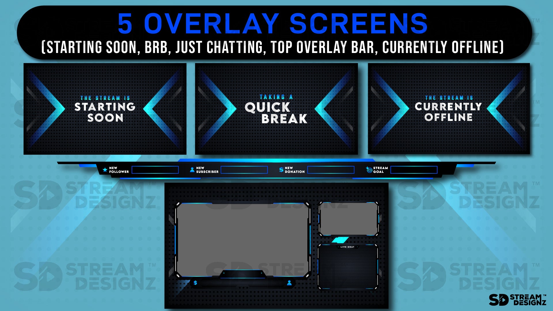 stream overlay package - horizon - overlay screens - stream designz