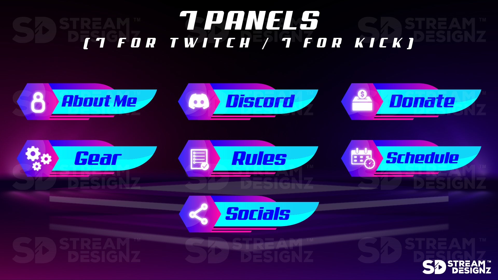 twitch panels 7 panels illuminate stream designz