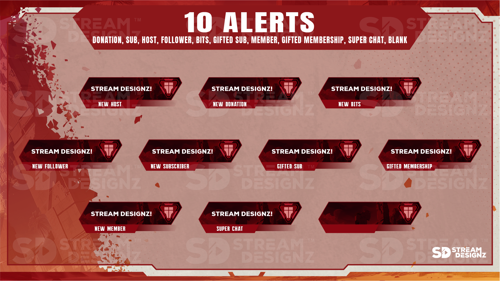 stream package 10 alerts legends stream designz