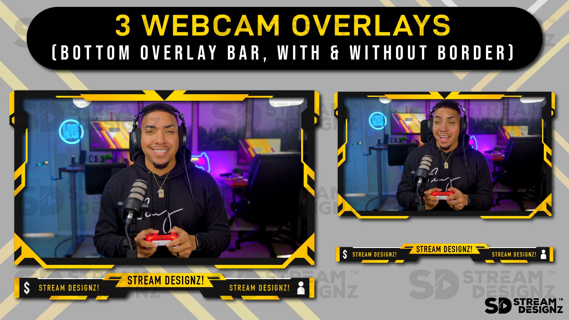 stream overlay package 3 webcam overlays lux stream designz