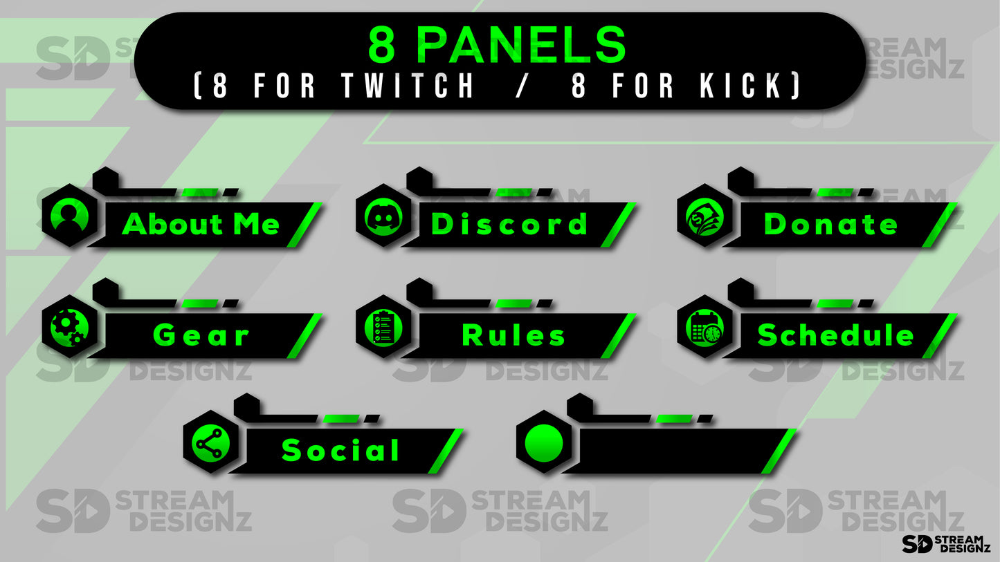 animated stream overlay package matrix panels stream designz