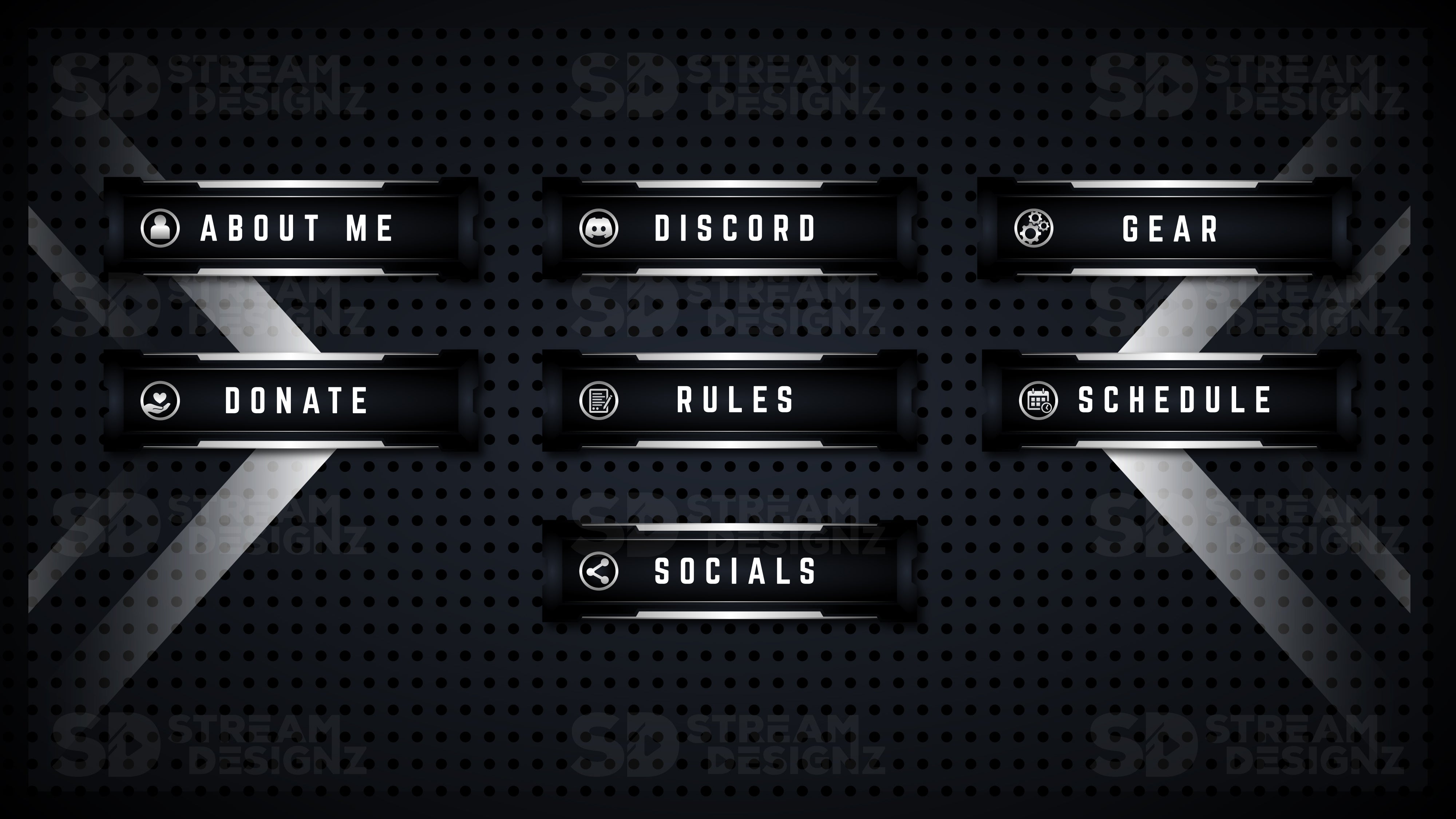 Twitch panels monochrome panels preview stream designz