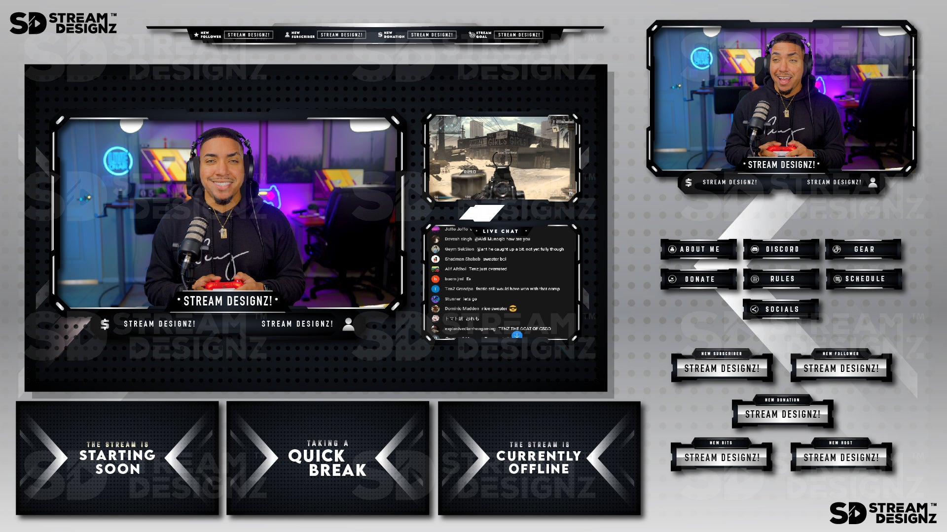stream overlay package monochrome feature image stream designz