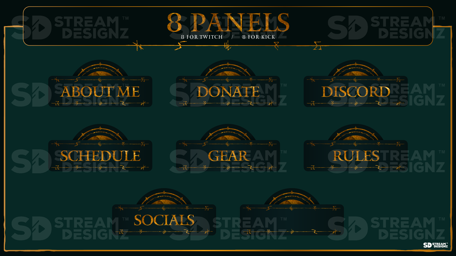 stream overlay package 8 panels obsidian stream designz