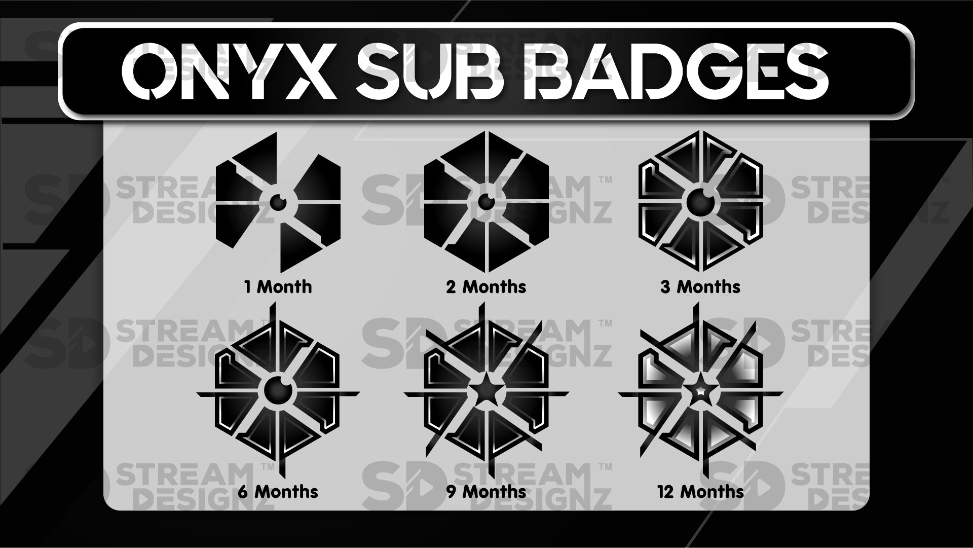 6 pack sub badges preview image onyx stream designz