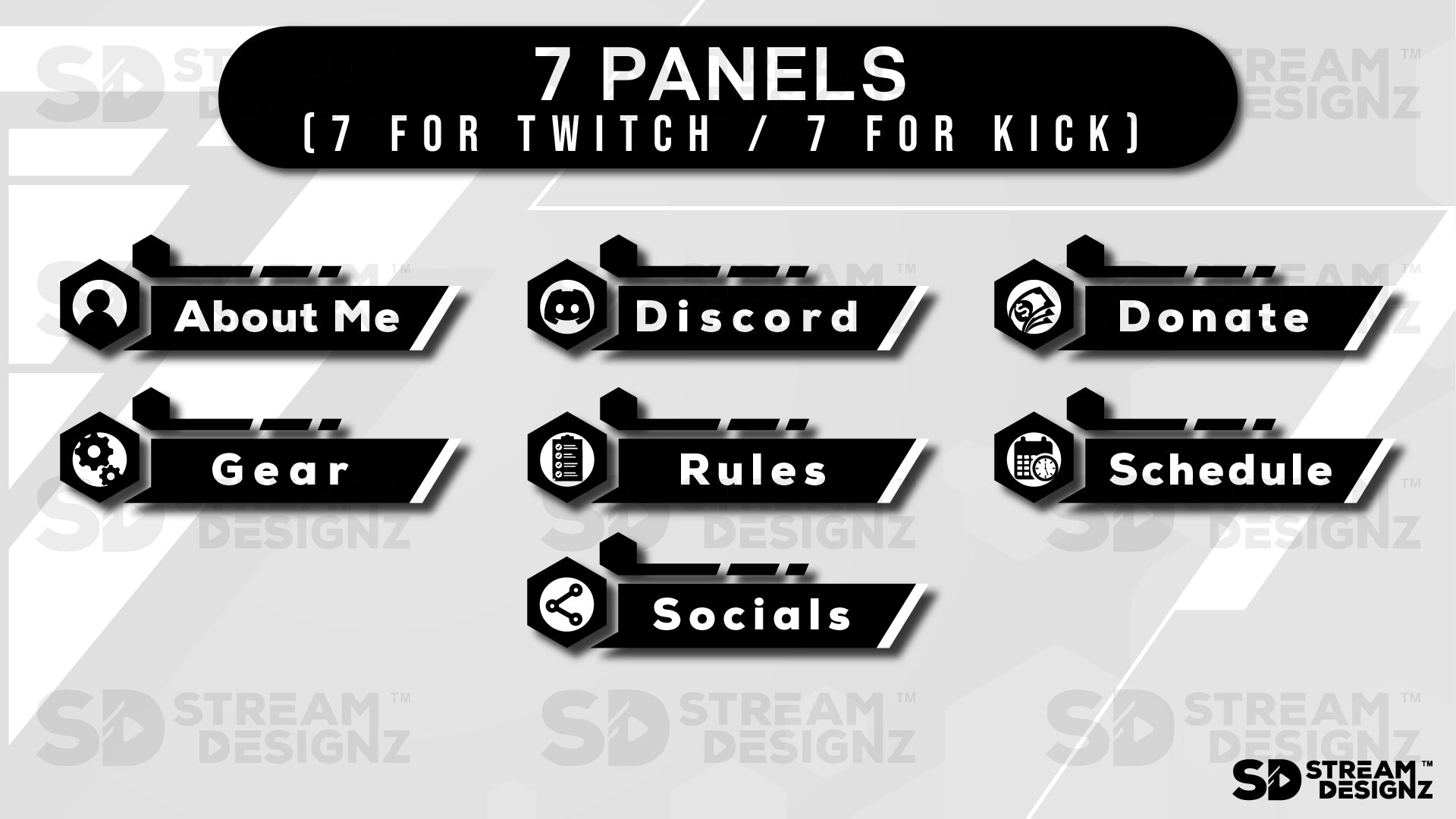 stream overlay package 7 panels onyx stream designz