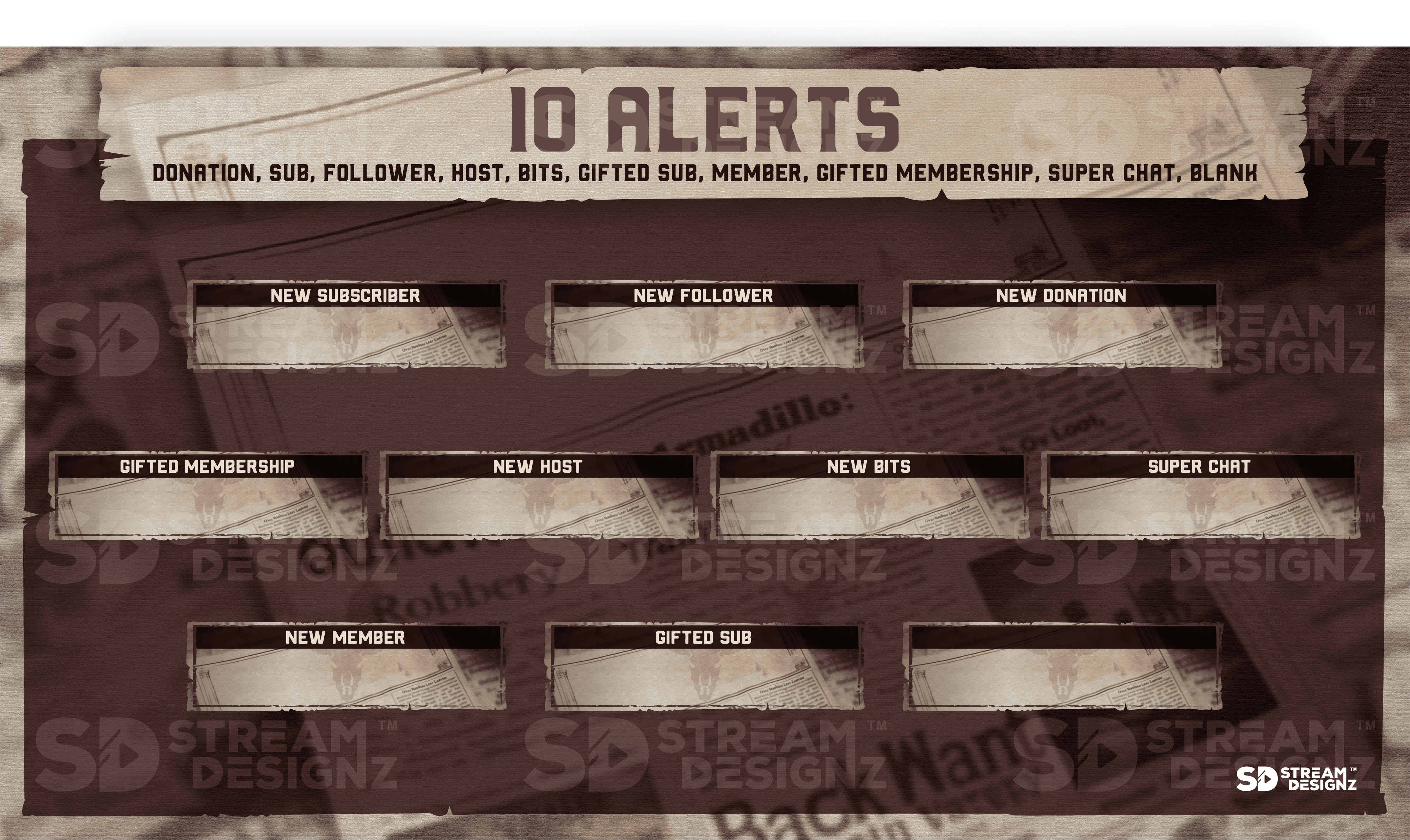 animated stream overlay package 10 alerts outlaw stream designz