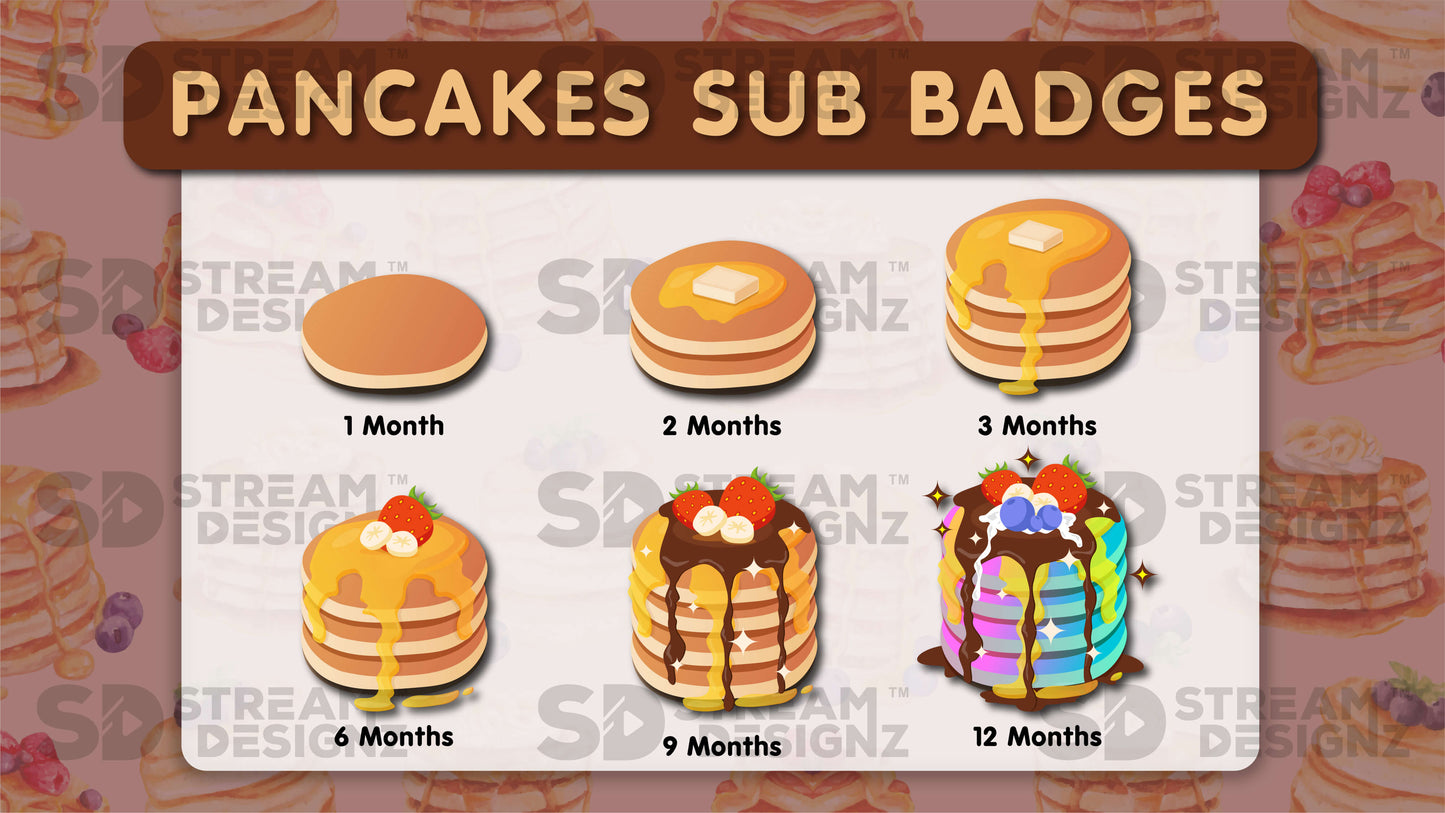 6 pack sub badges preview image pancakes stream designz