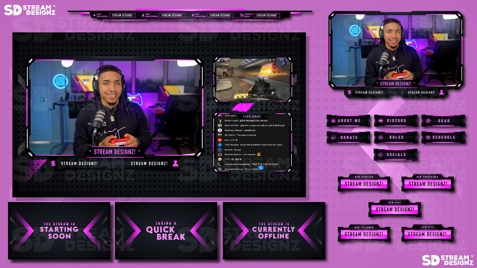 stream overlay package pink fury feature image stream designz