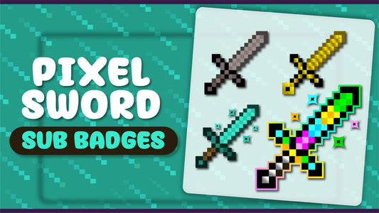 6 pack sub badges thumbnail pixel sword stream designz