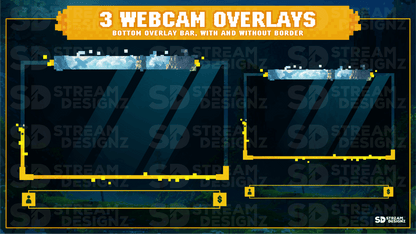 static stream overlay package 3 webcam overlays pixel world stream designz
