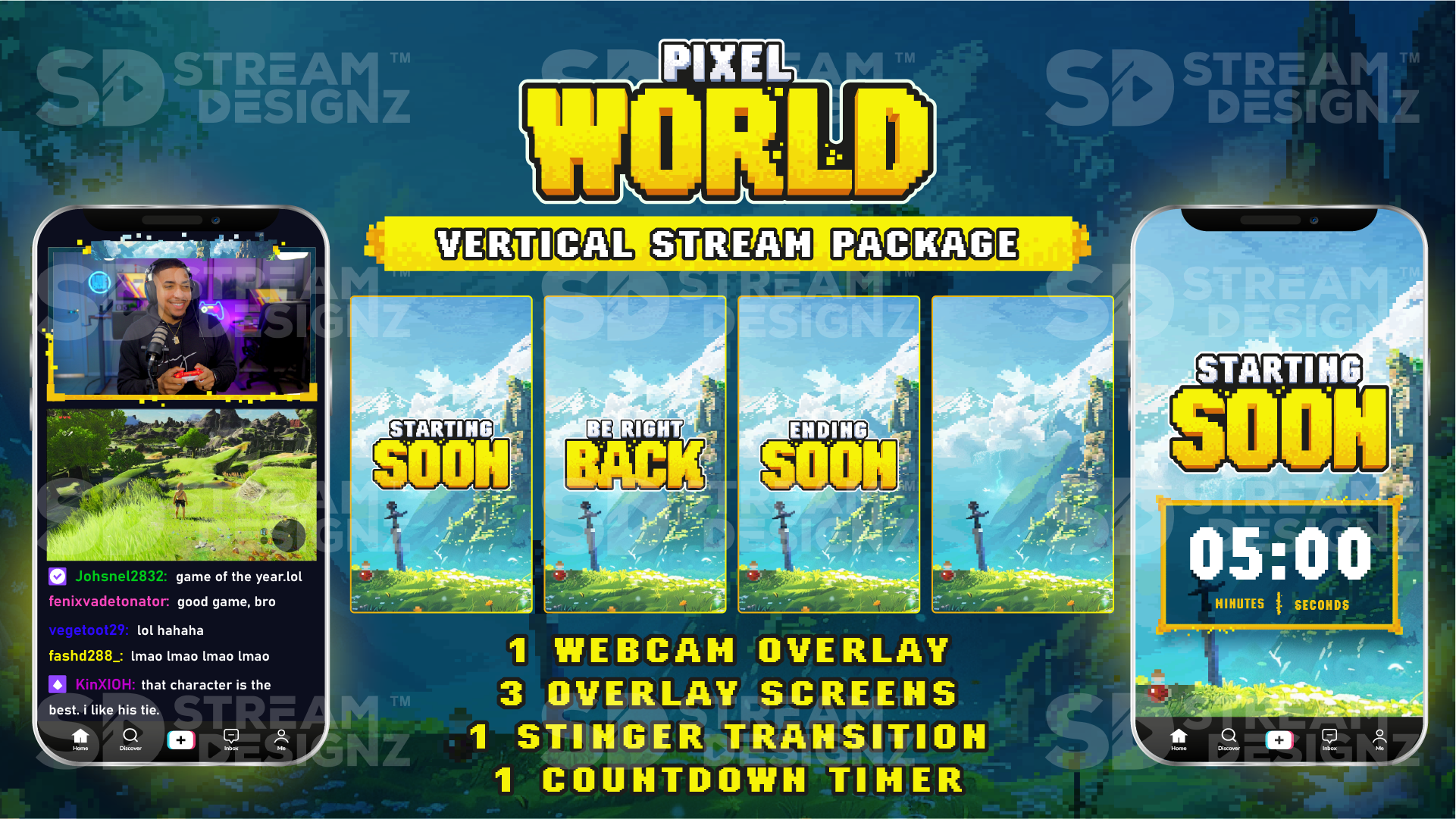 vertical stream overlay package feature image pixel world stream designz