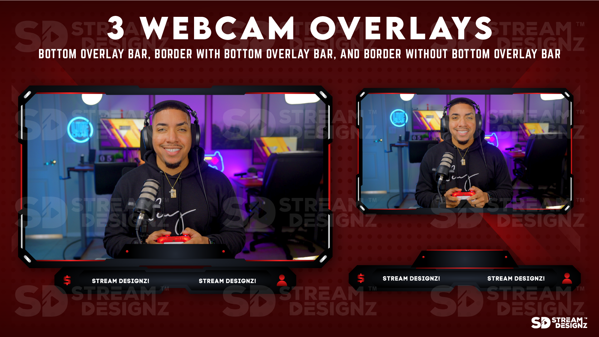 Stream Overlay Package 3 webcam overlays project zero Stream Designz
