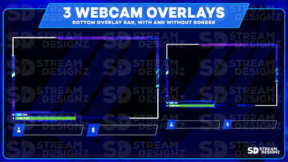 static stream overlay package 3 webcam overlays royale stream designz