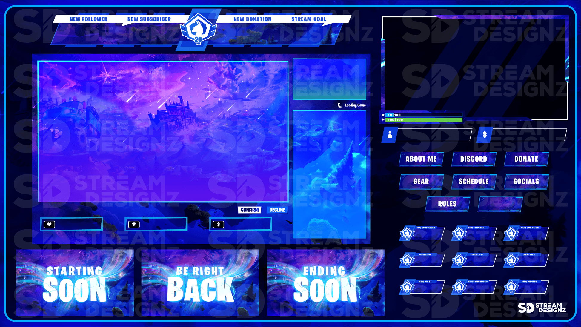 static stream overlay package feature image royale stream designz