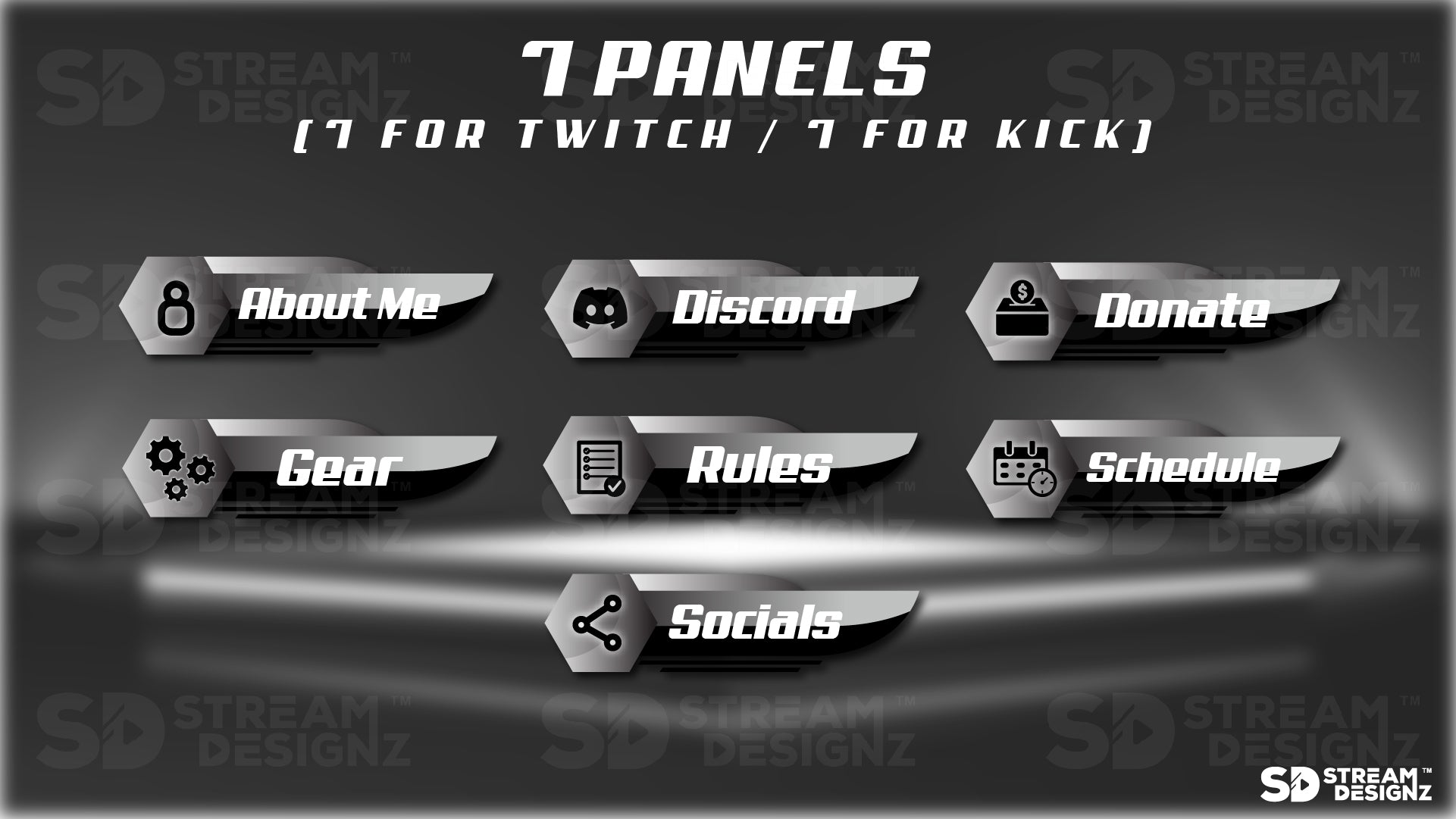 stream overlay package 7 panels shadow stream designz
