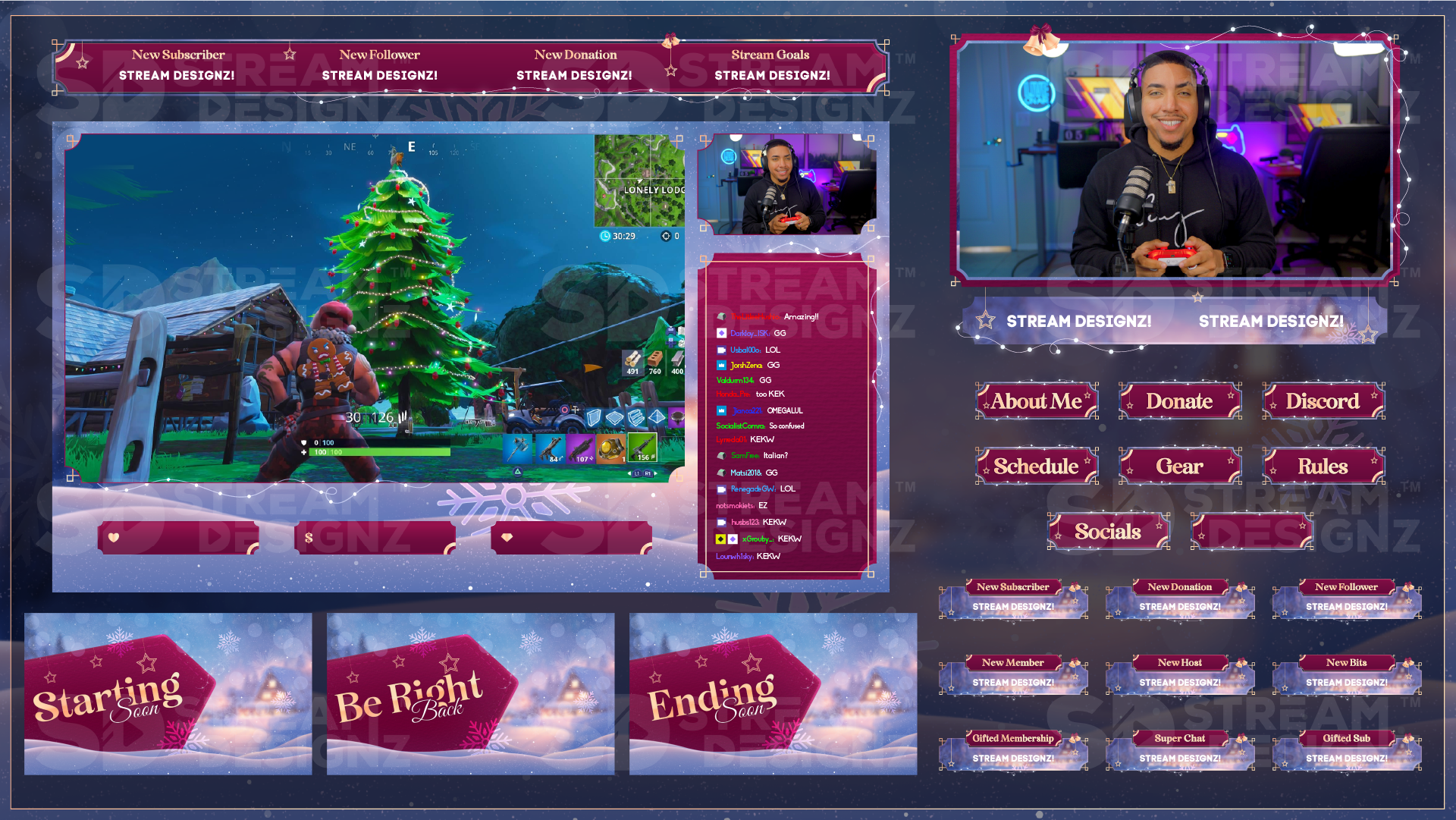 stream overlay package feature image silent night stream designz