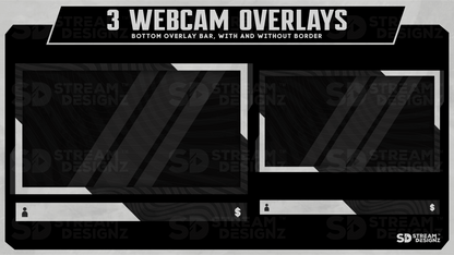 static stream overlay package 3 webcam overlays slate stream designz
