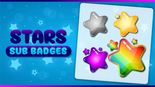 6 pack sub badges thumbnail stars stream designz