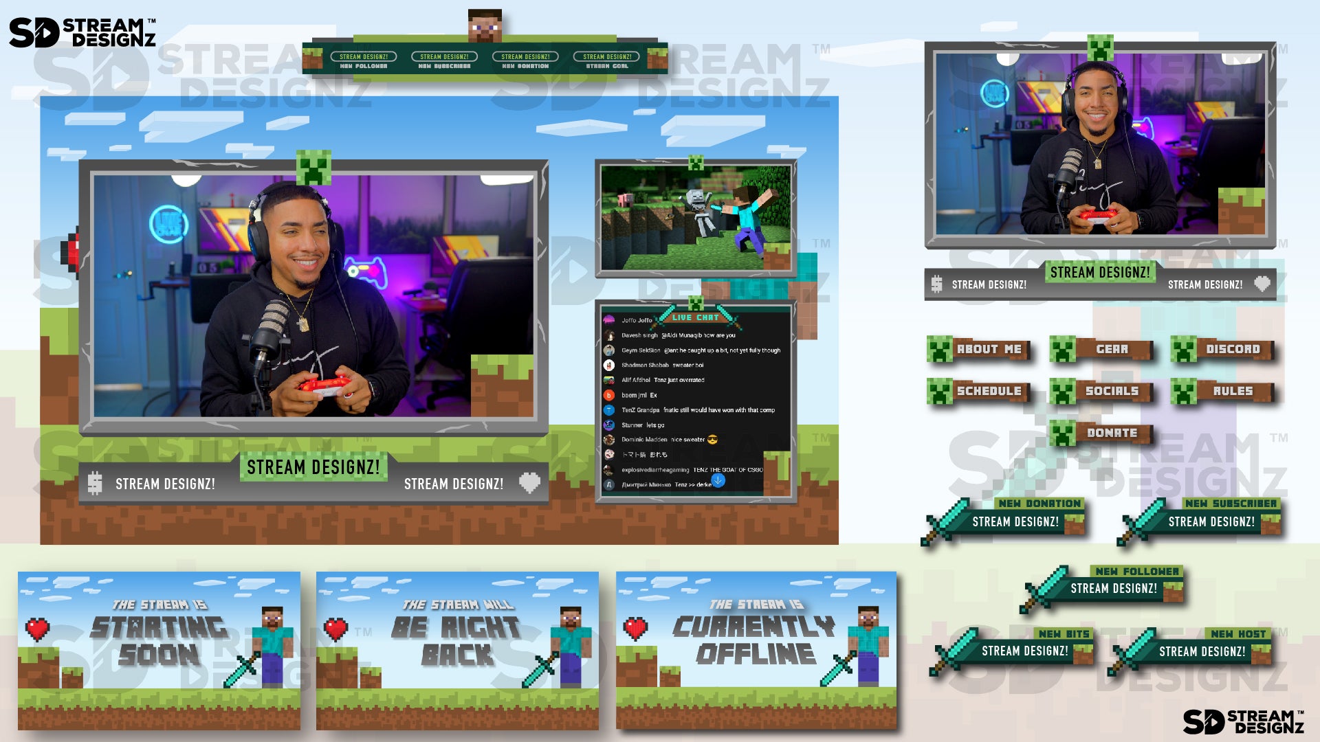 stream overlay package feature image steve stream designz