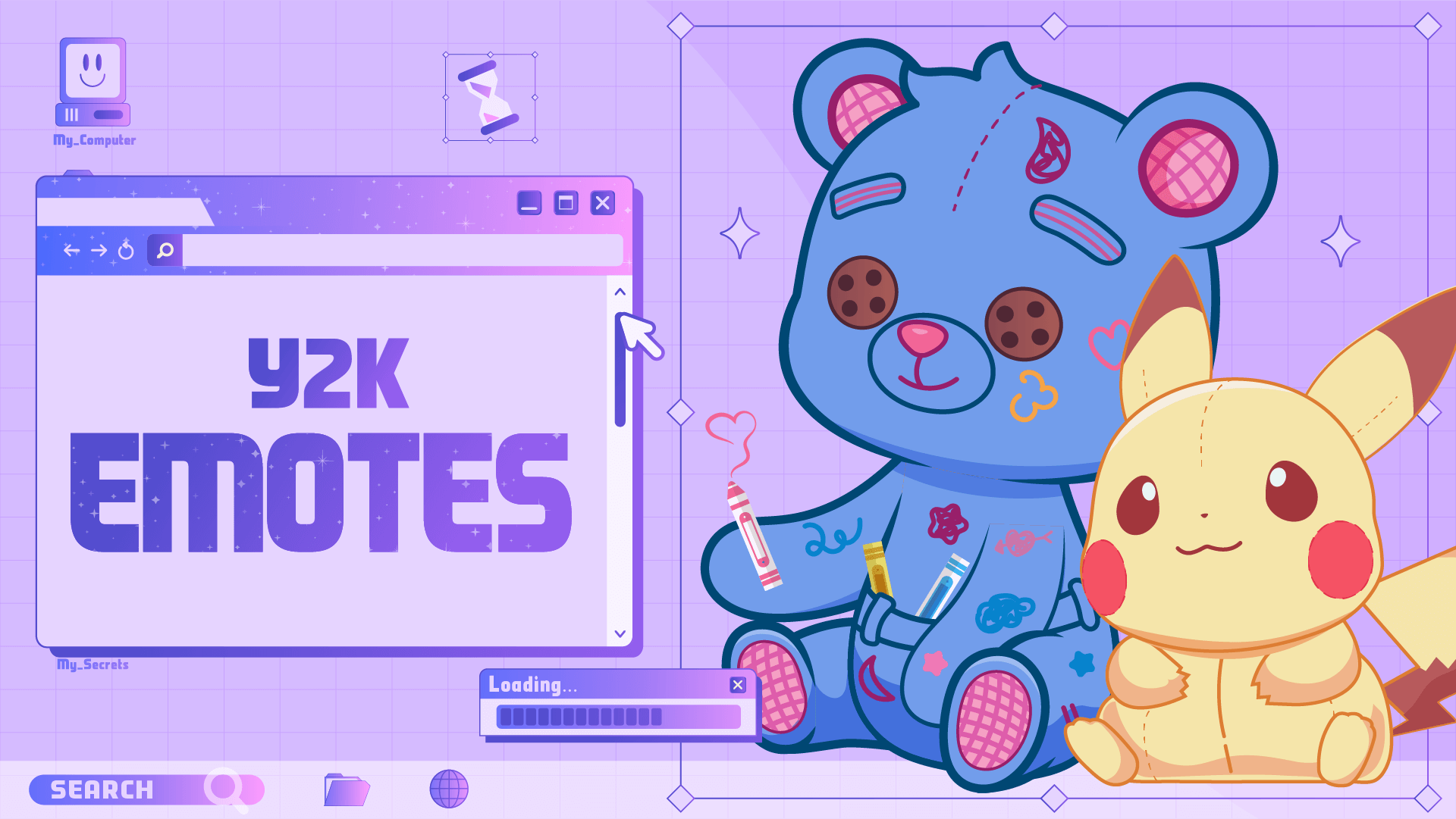 8 pack emotes thumbnail y2k stream designz