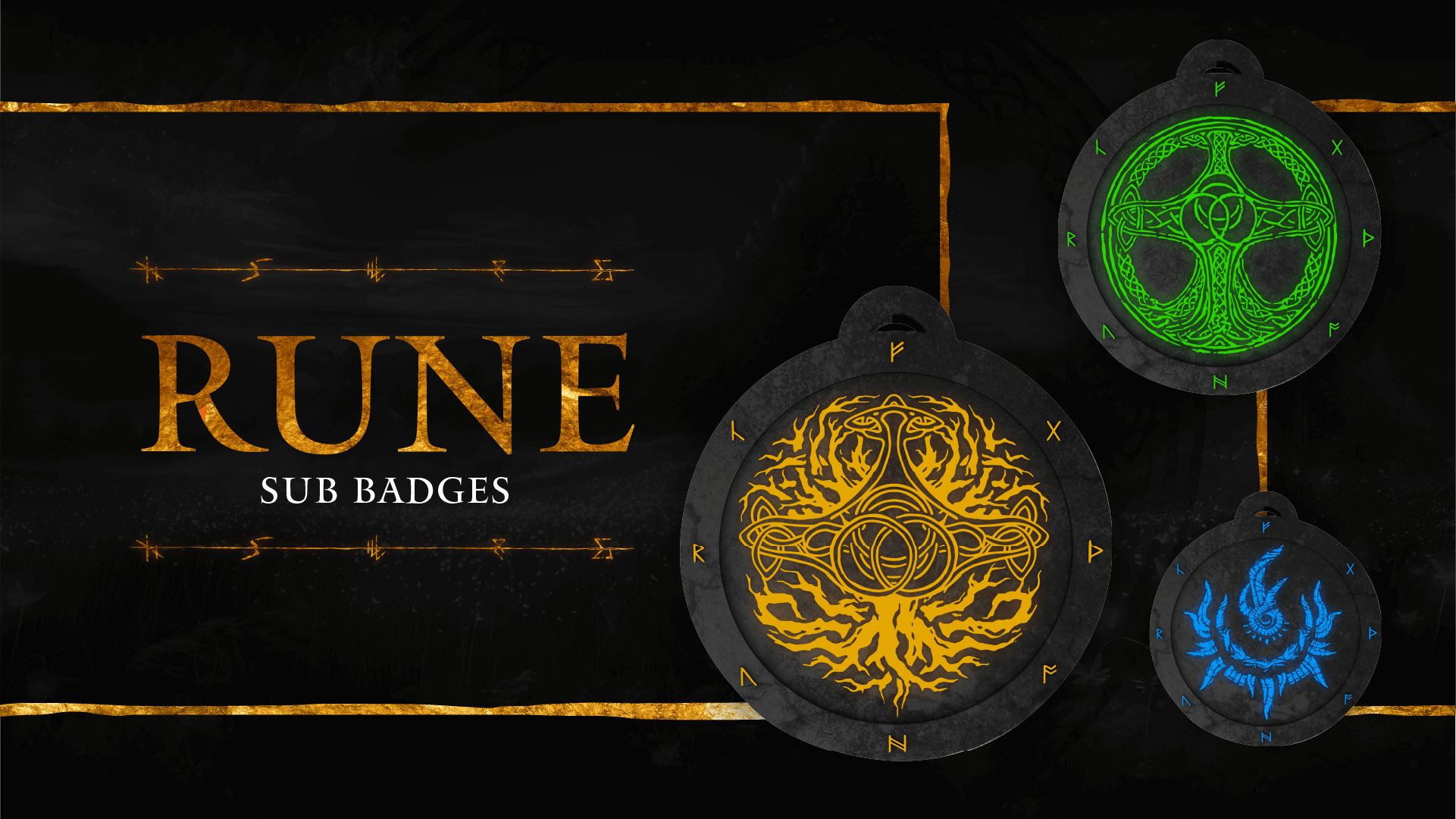 6 pack sub badges thumbnail rune stream designz