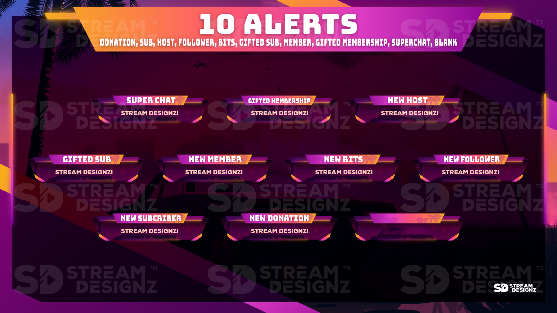 stream alerts sunset city preview thumbnail stream designz