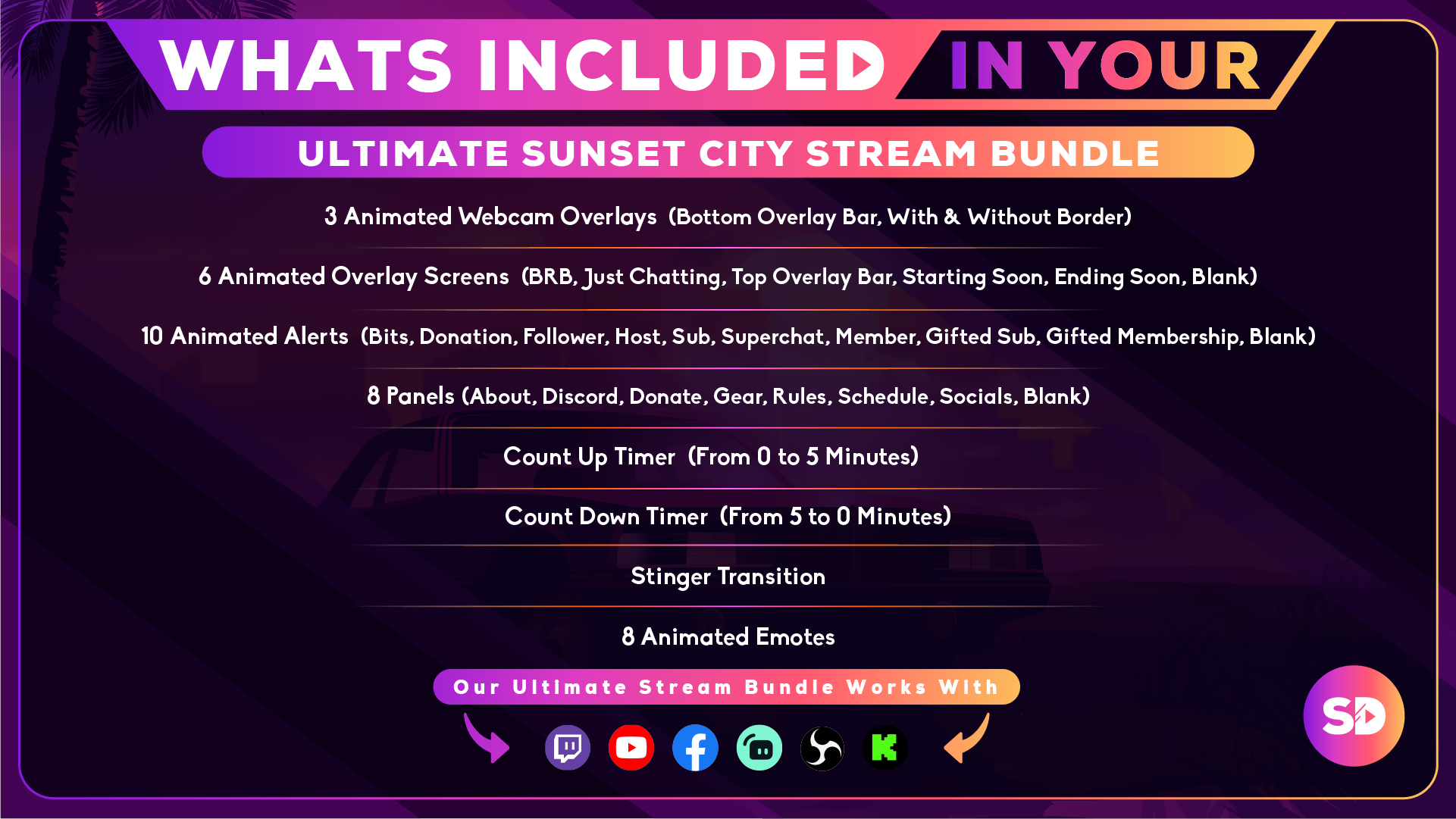 ultimate stream bundle sunset city whats included in your package stream designz