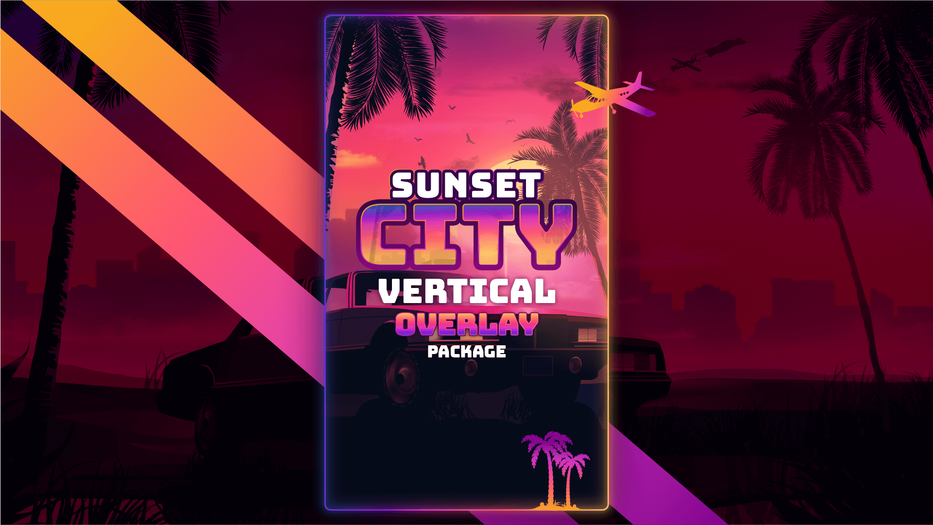 vertical stream overlay package thumbnail sunset city stream designz