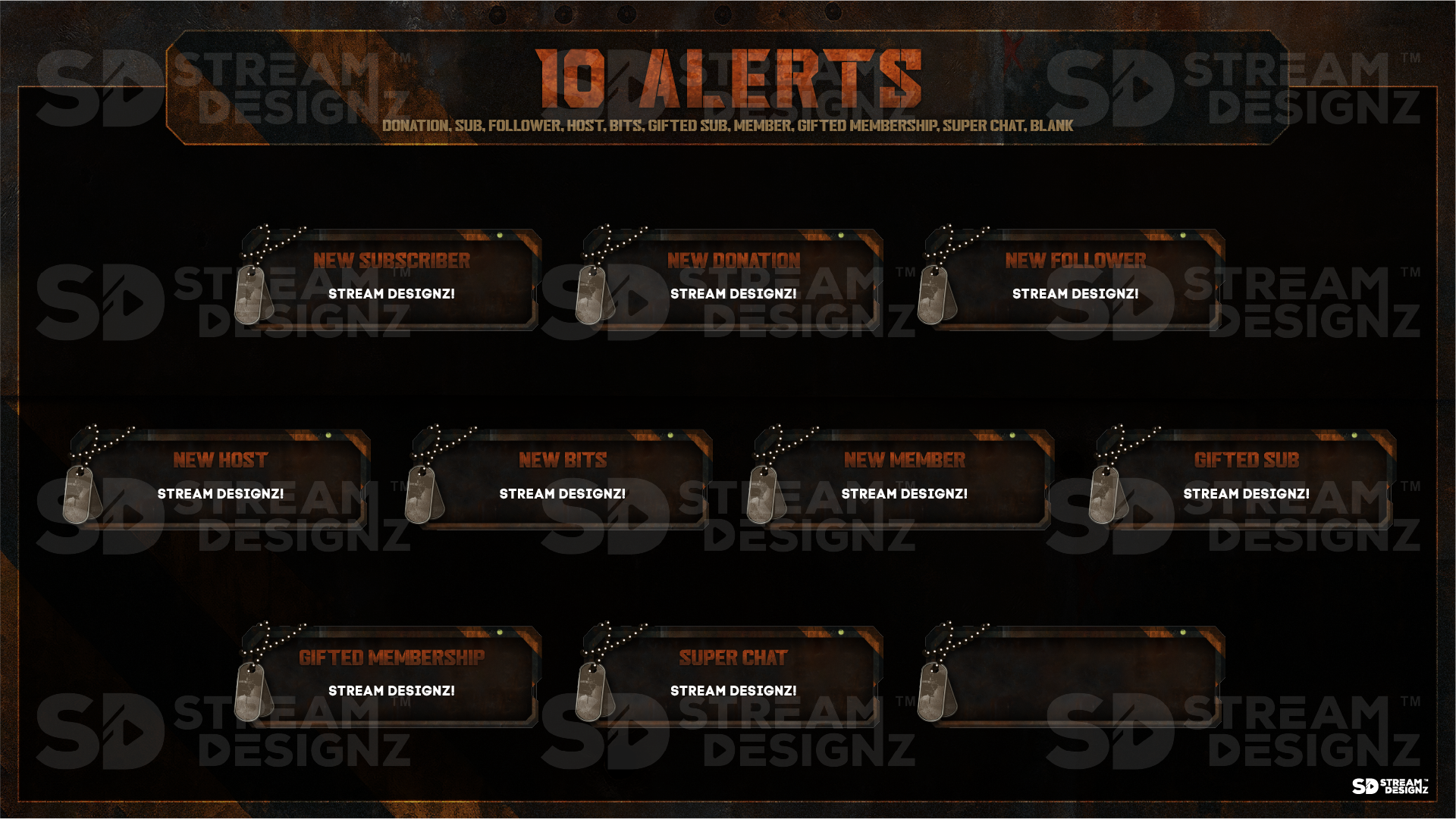 stream overlay package 10 alerts taskforce stream designz